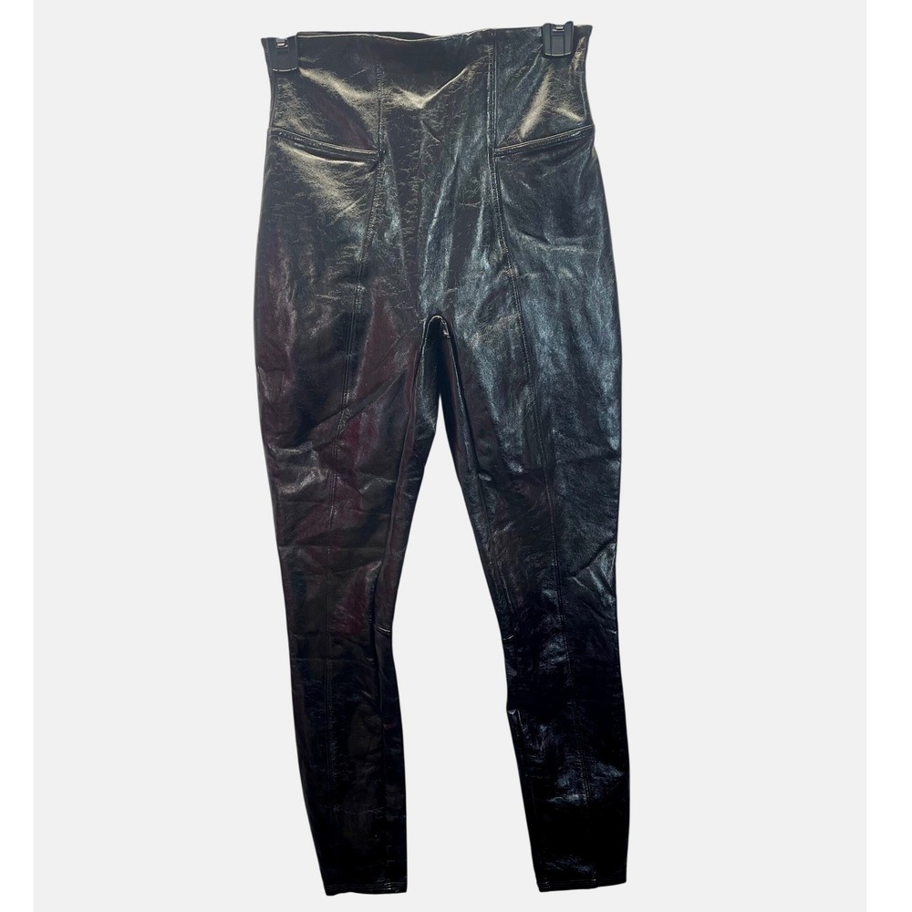 SPANX Faux Leather‎ High Waist Leggings Black Women's Size P